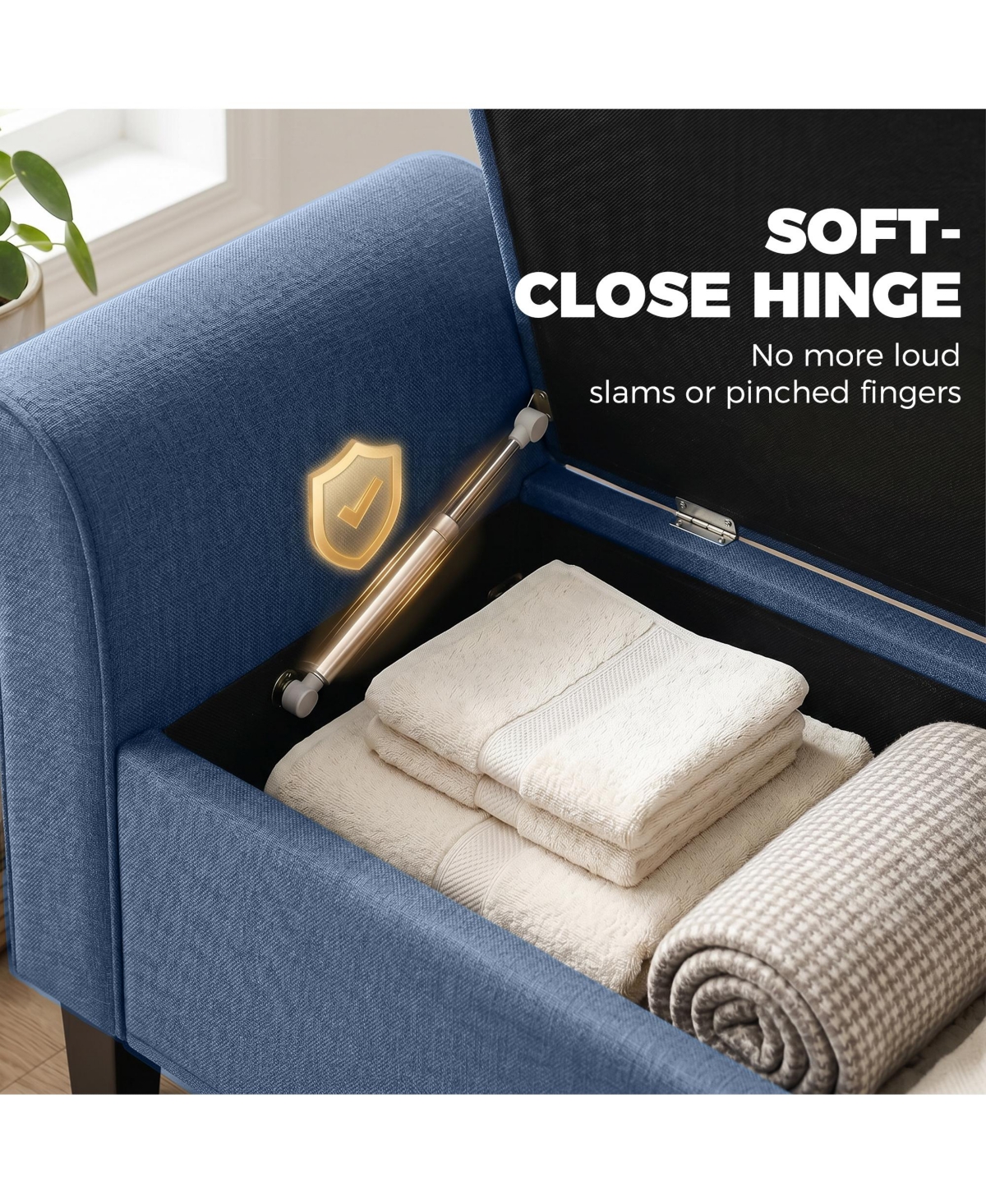 Homcom 47" Storage Ottoman Bench, Tufted End of Bed Bench