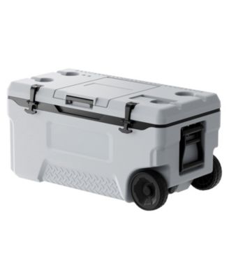 Wheeled Portable Cooler, 74 qt, Holds 120 Cans, Insulated Rolling Ice Chest