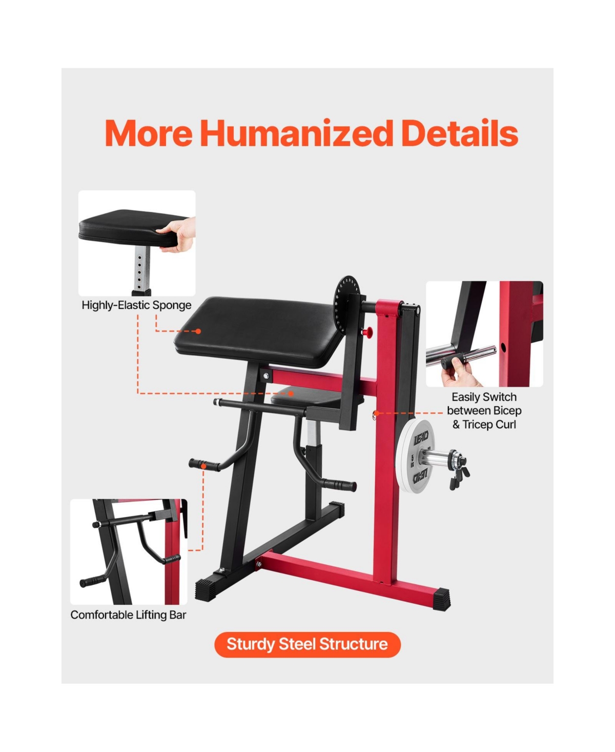 Sevorley 2-in-1 Preacher Curl and Tricep Extension Machine for Home Gym