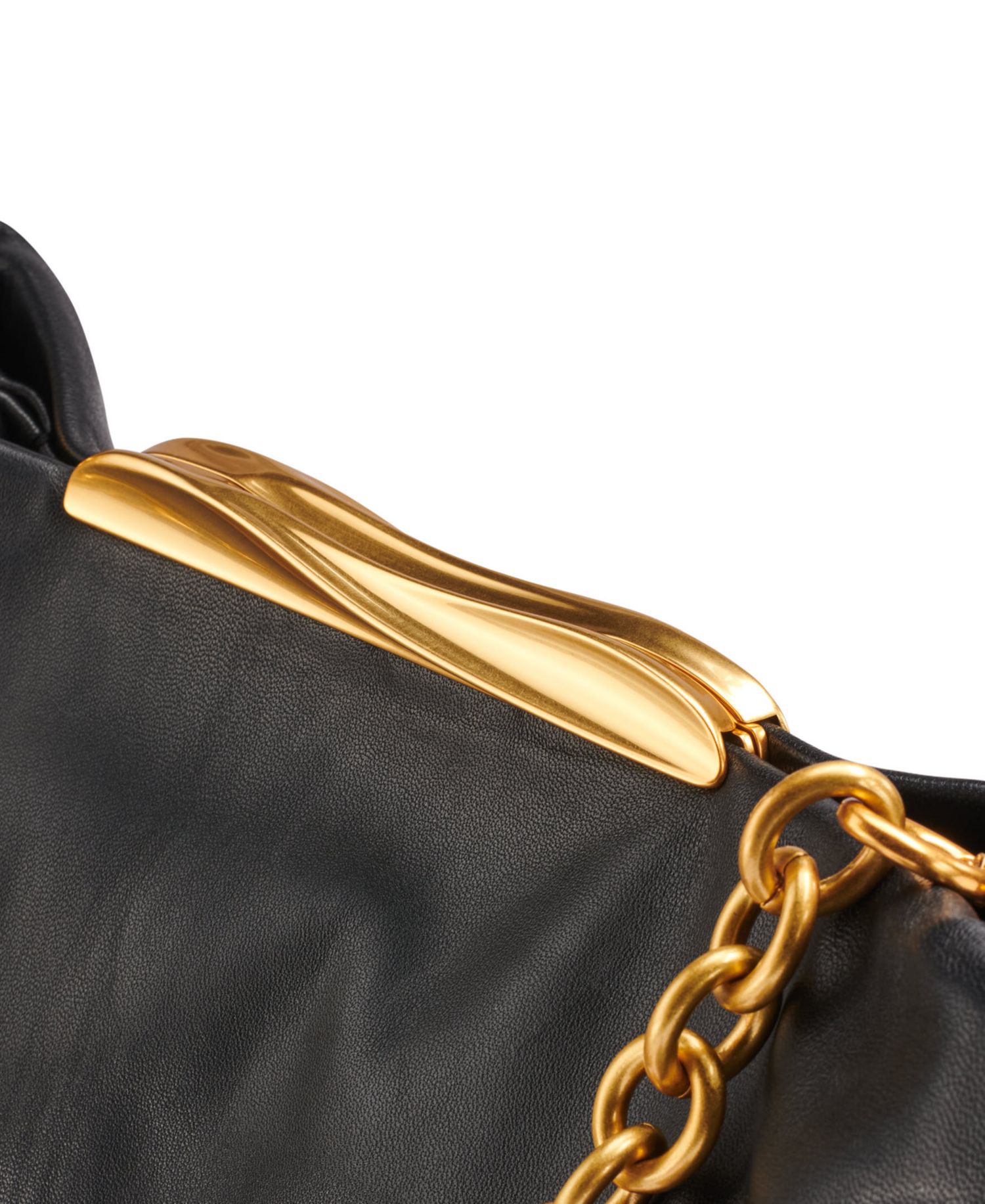 Poplin Extra-Large Leather Clutch Handbag