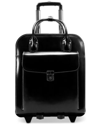 Photo 1 of Mcklein Usa - La Grange Leather Vertical Detachable Wheeled Ladies Briefcase By - Black
