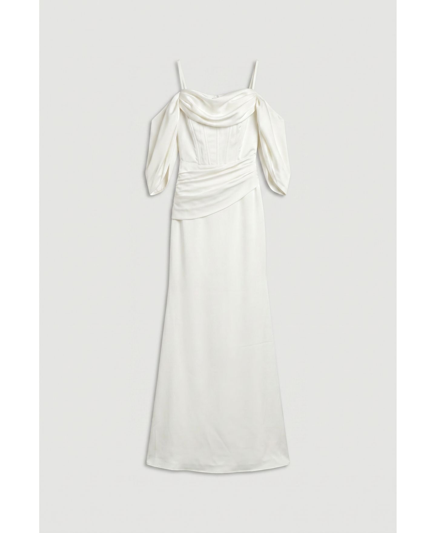 Женское платье Coast Cowl Neck Satin Maxi, цвет: Устричный — фото 3