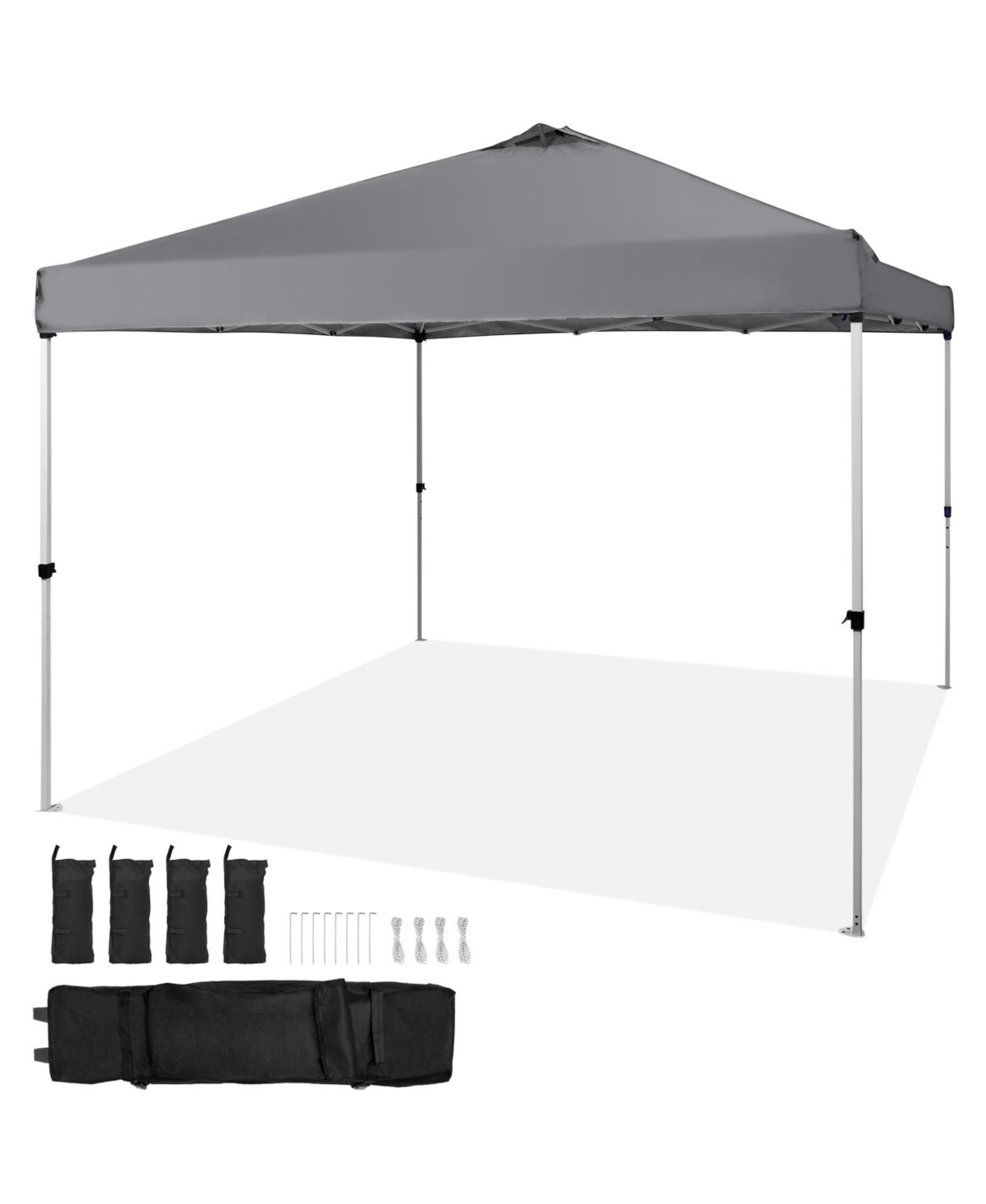 Sevorley Pop Up Canopy Tent, 10 x 10 feet, Waterproof Instant Gazebo with Roller Bag and 4 Sandbags - Dark gray
