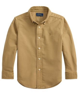 Boys' 2T-7 Garment-Dyed Cotton Oxford Shirt