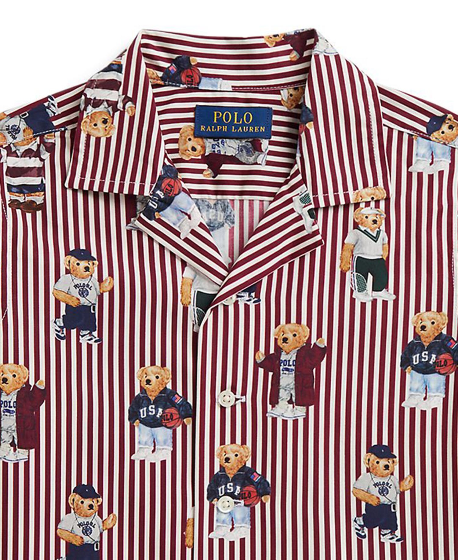 Boys' 2T-7 Polo Bear Striped Shirt