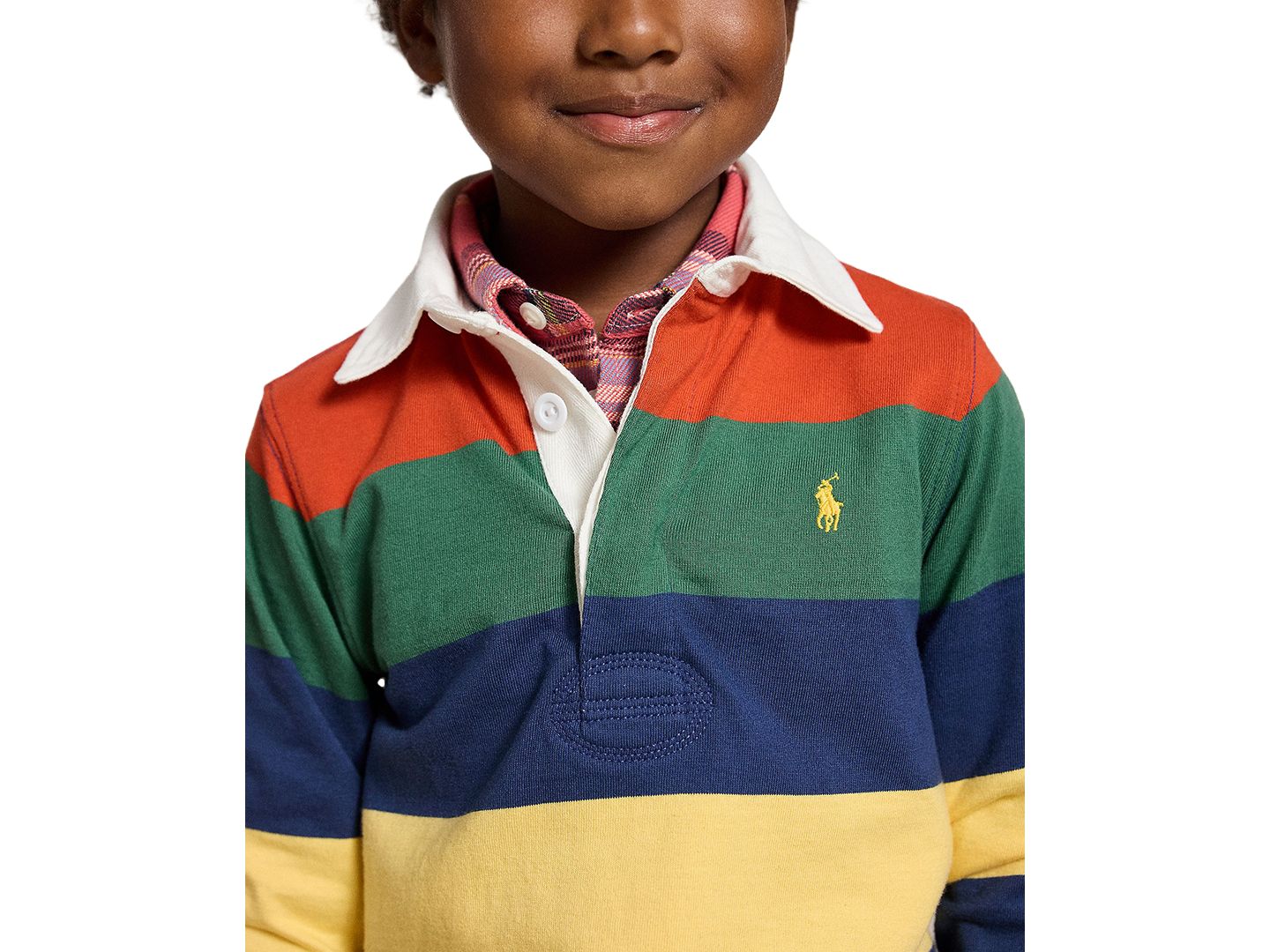Рубашка Polo Ralph Lauren Striped Rugby Shirt для мальчиков, цвет: Красный разноцветный — фото 3