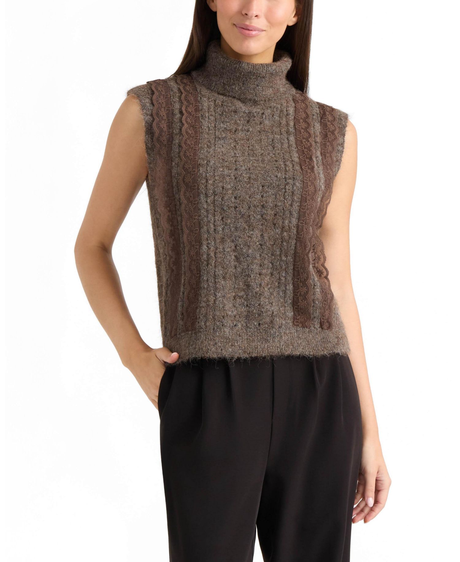 Women’s Sleeveless Turtleneck Sweater Top