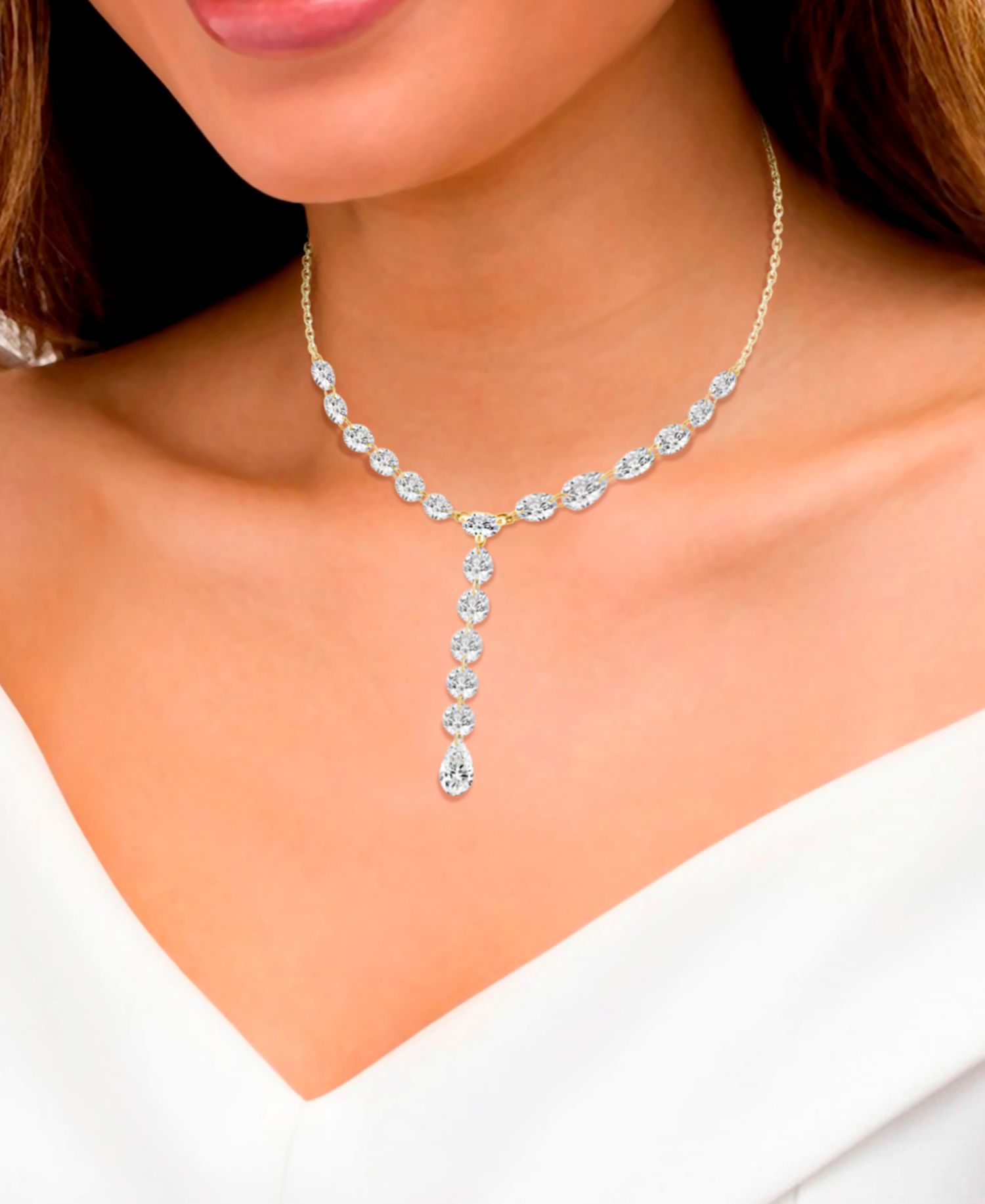 Lab-Grown Diamond Necklace (2 ct. t.w.) in 14k Yellow Gold
