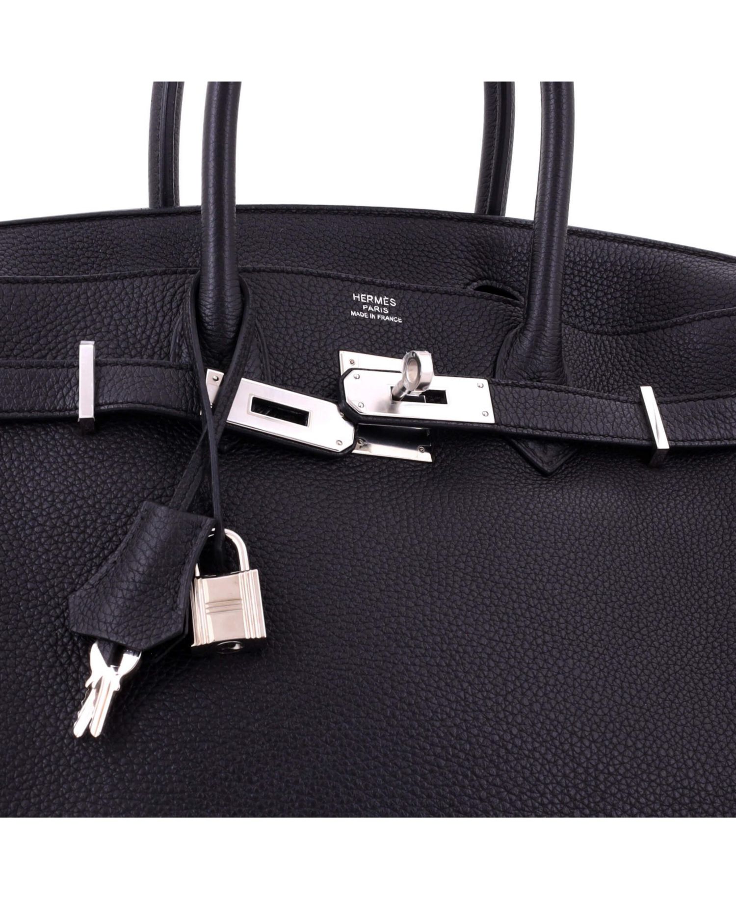 Pre-Owned HERMES Birkin 30 Handbag Black Togo with Palladium Hardware