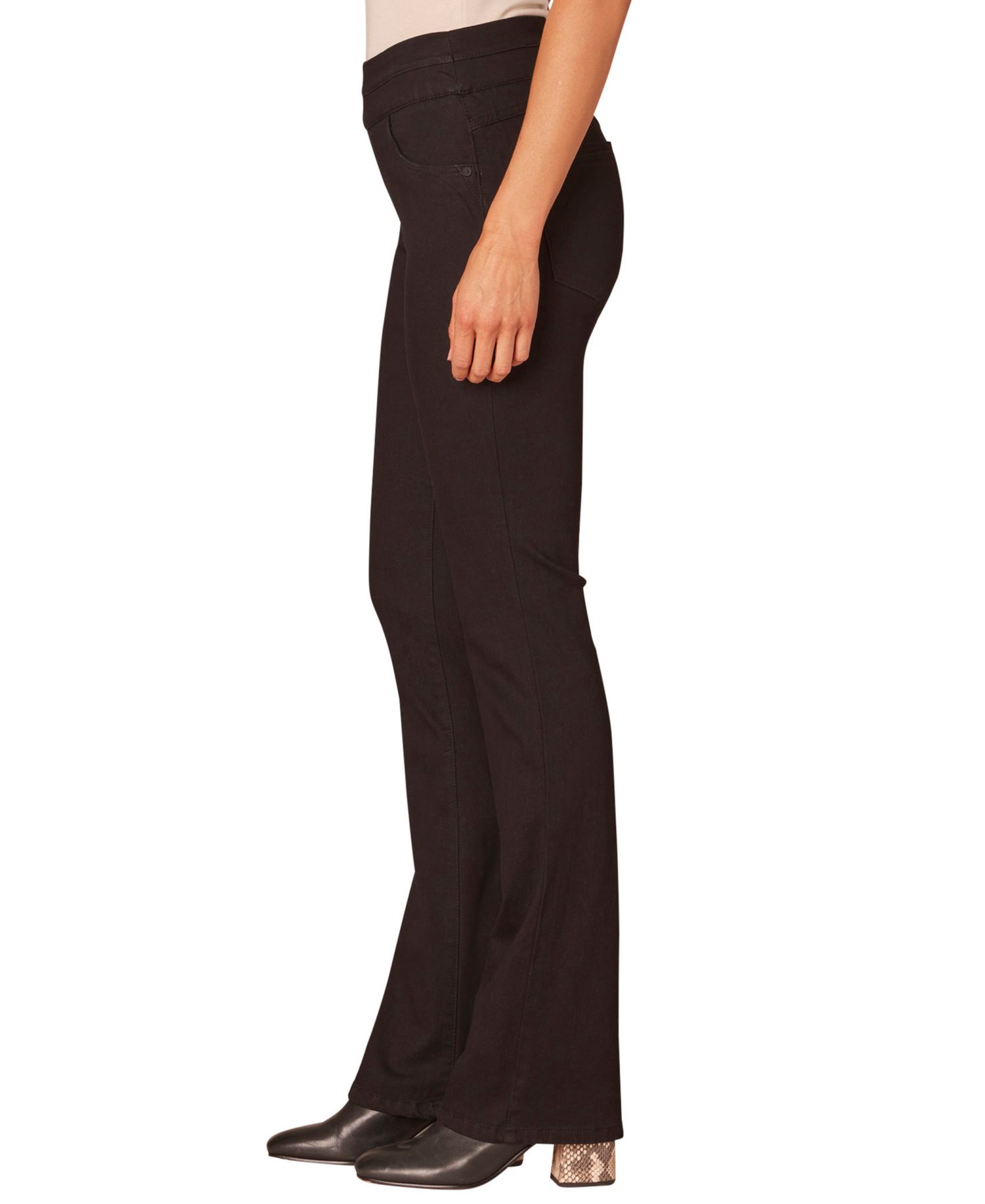 Petite "Ab"solution Pull-On High-Rise Bootcut Jeans