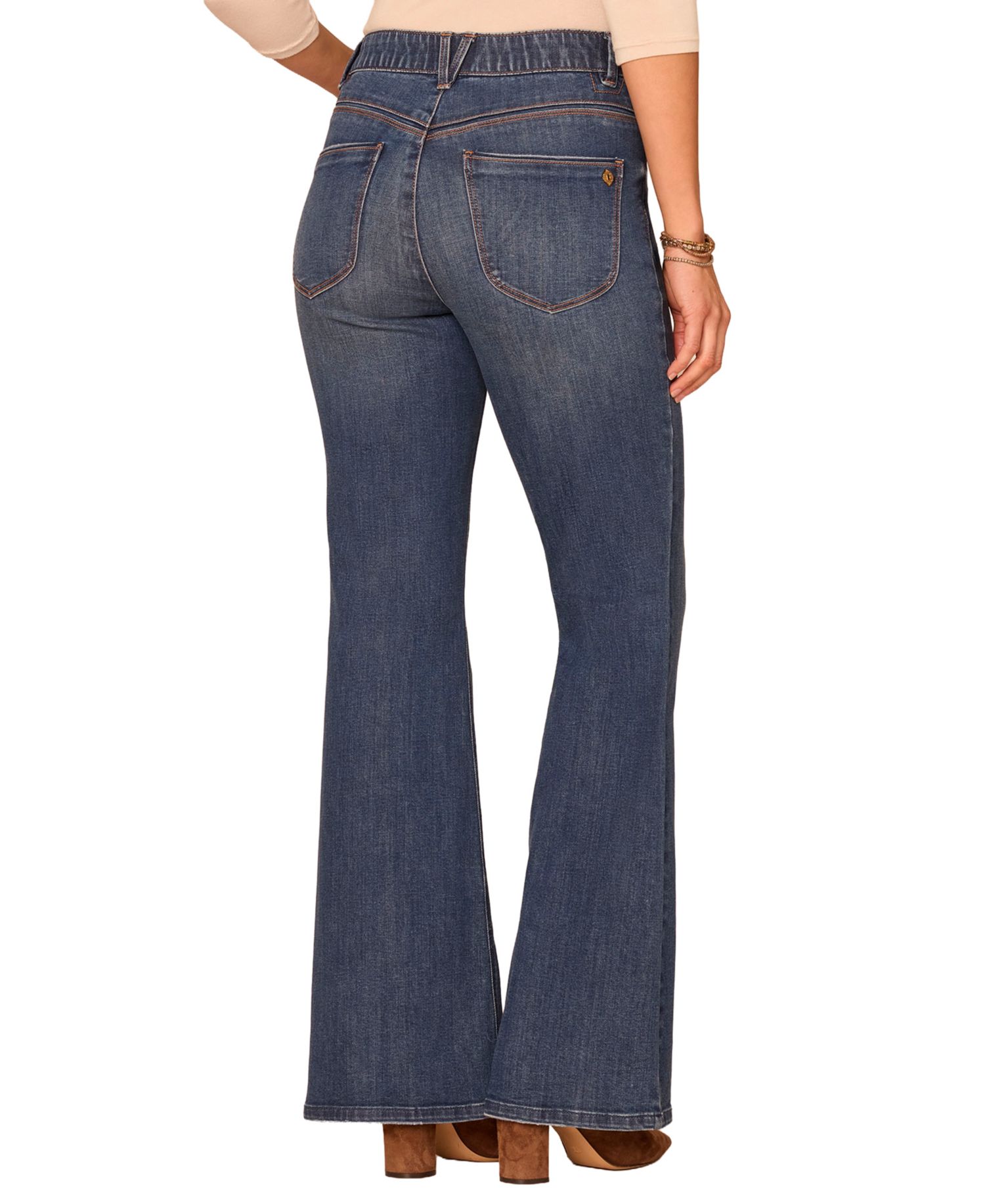 Petite Ab"Solution High-Waisted Flare Jeans
