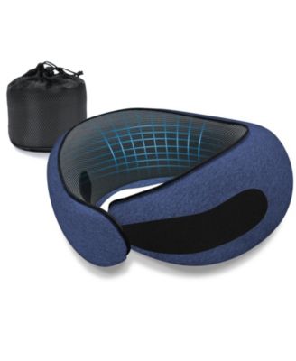 Memory Foam Travel Neck Pillow For Airplane Car Home Adjustable Support Washable Portable