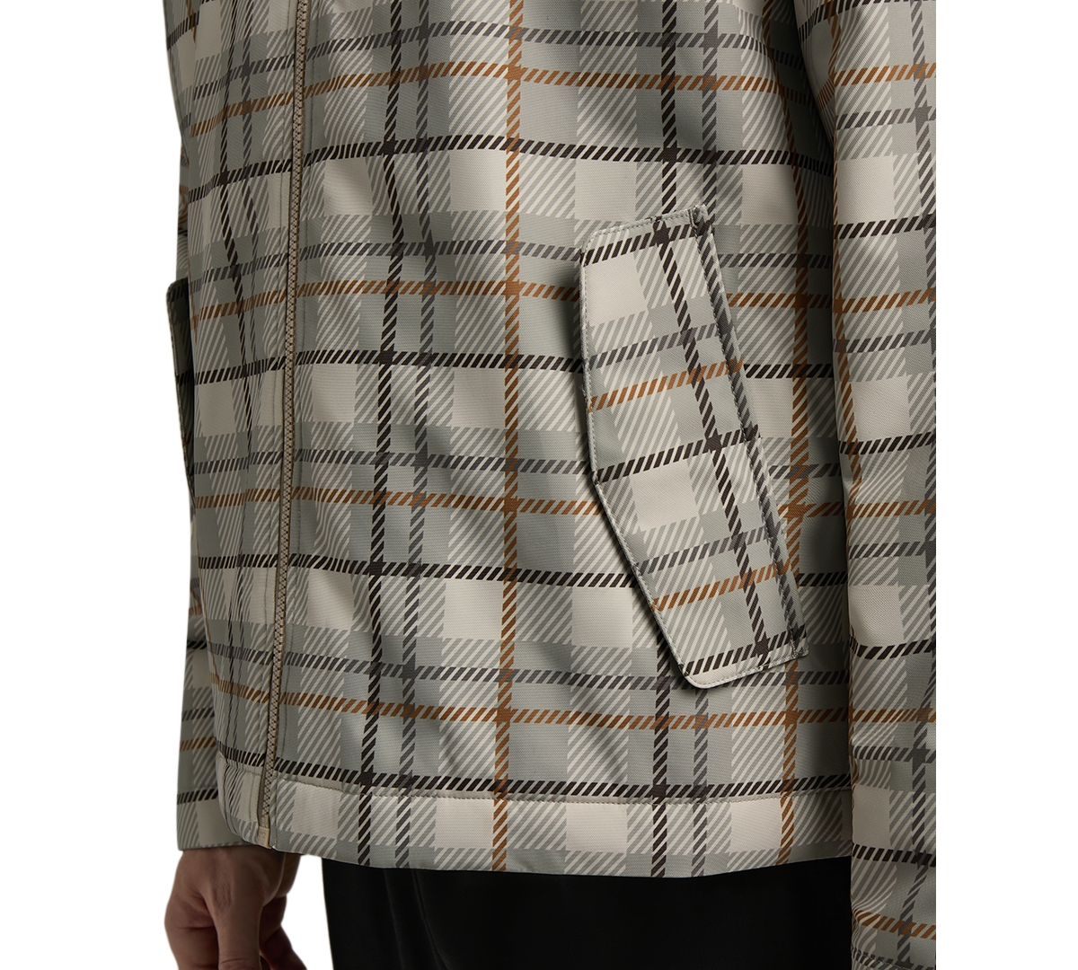 Hunter Men's Zipper-Front Plaid Print Jacket