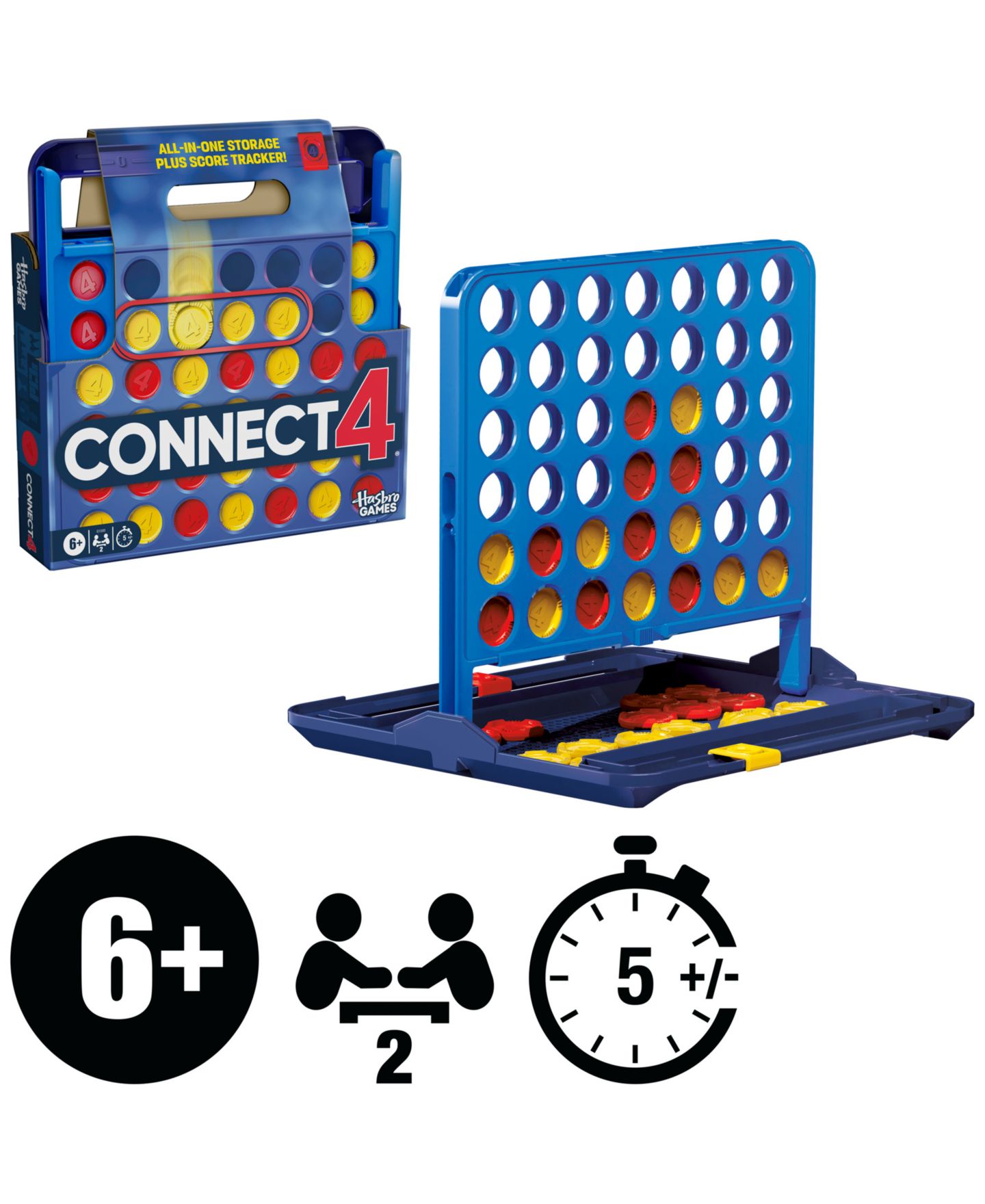 Детские настольные игры Hasbro Gaming Connect 4, 42-Piece Board Game — фото 3
