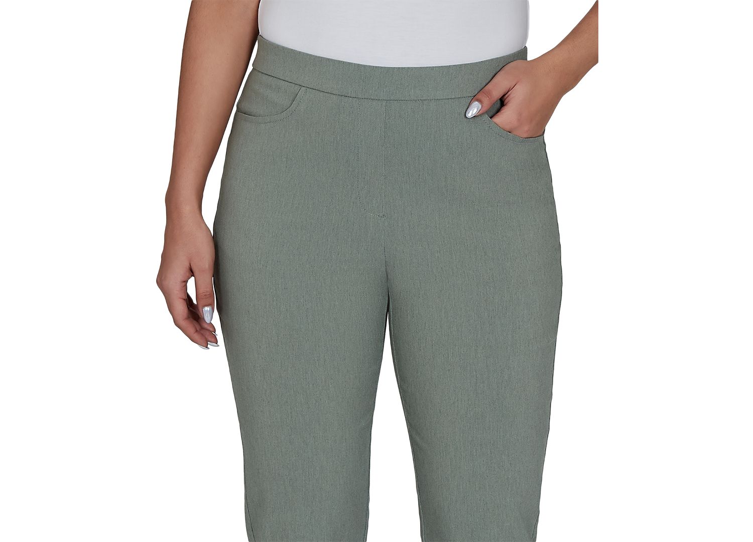 Petite Provence Millennium Pull-On Flat-Front Mid-Rise Pants, 26.75" Inseam