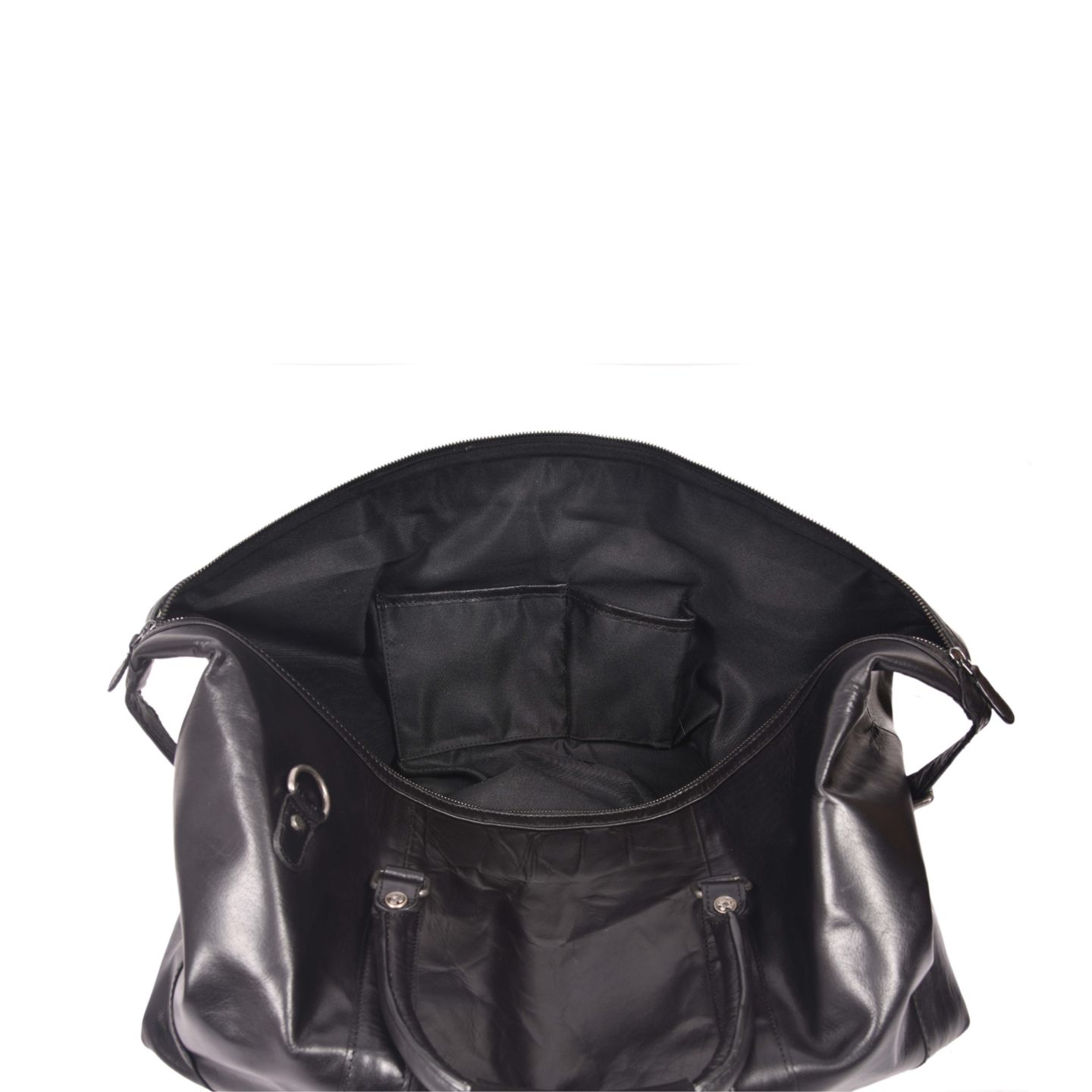 Спортивная сумка Aaron Leather Goods Regal 20 дюймов из кожи, чёрная, цвет: Чёрный — фото 3