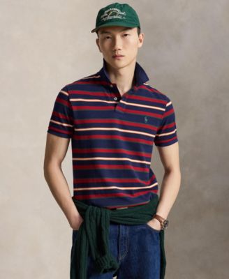 Men's Classic-Fit Stripe Mesh Polo Shirt