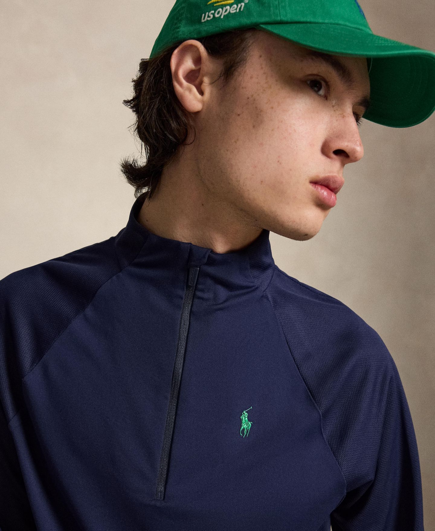 Мужской свитшот Polo Ralph Lauren US Open Paneled Stretch Quarter-Zip, цвет: Тёмно-синий — фото 3