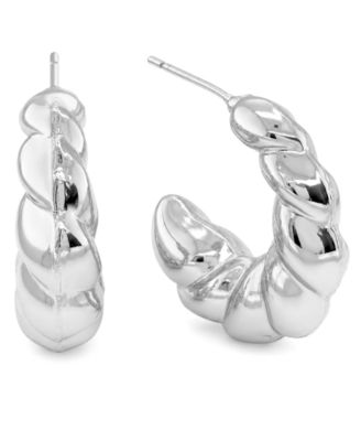 Twist Shrimp Hoop Earrings