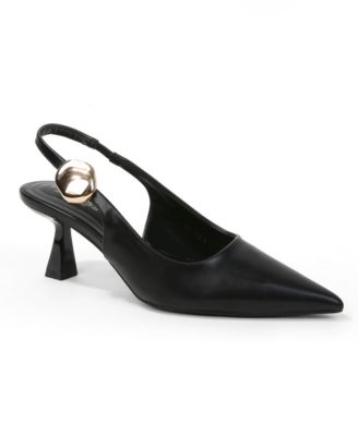Women's Felina Pointed Toe Slingback Pumps with Gold Ornament