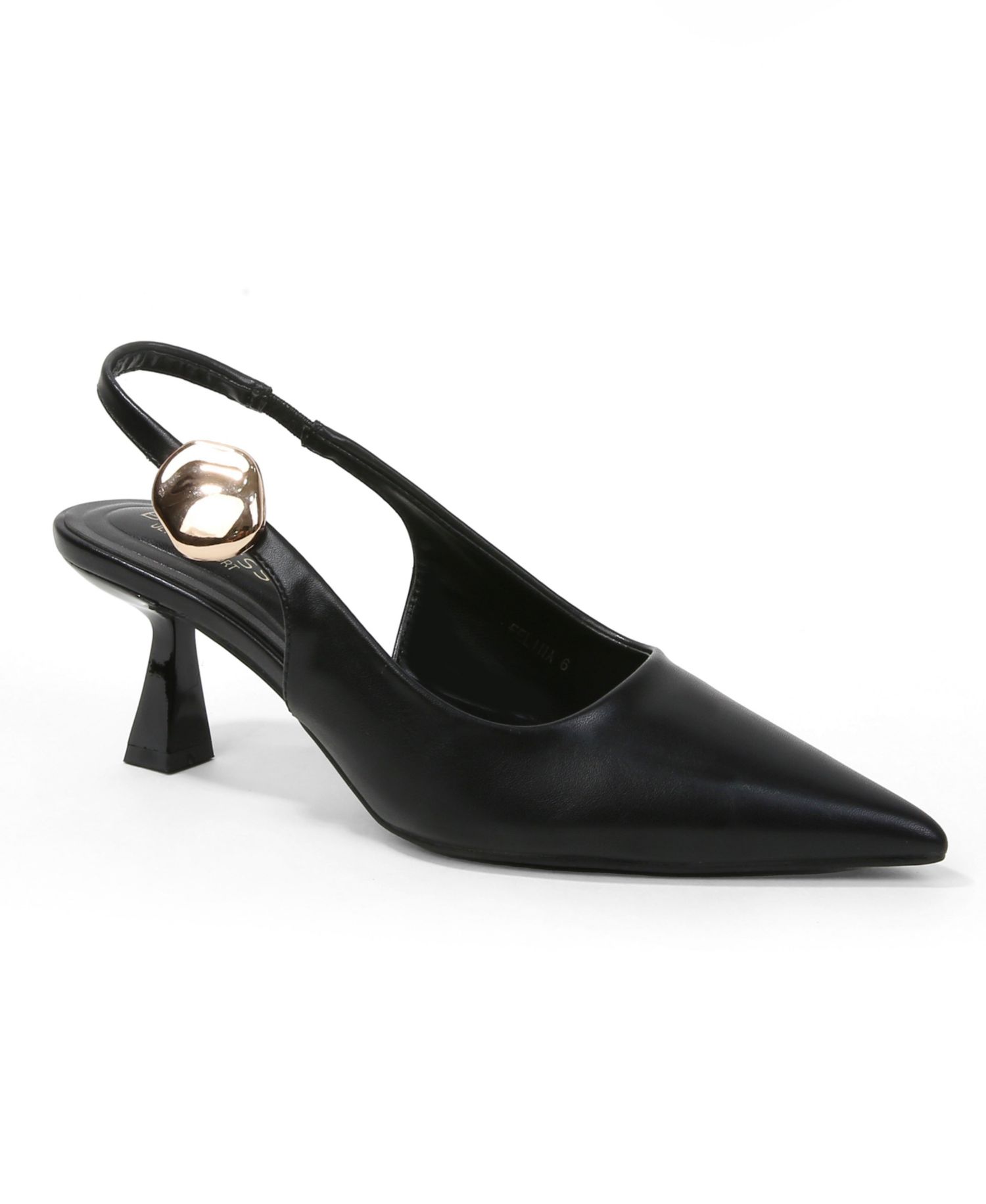 Women's Felina Pointed Toe Slingback Pumps with Gold Ornament