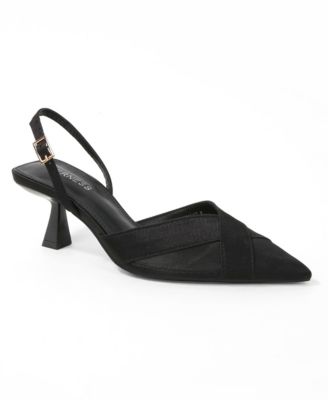 Women's Hailee Mesh and Satin Special Occasion Slingback Pumps