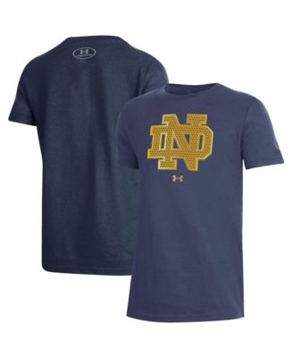 Big Boys and Girls Navy Notre Dame Fighting Irish 2026 Shamrock Series Interlock Mesh Performance T-Shirt