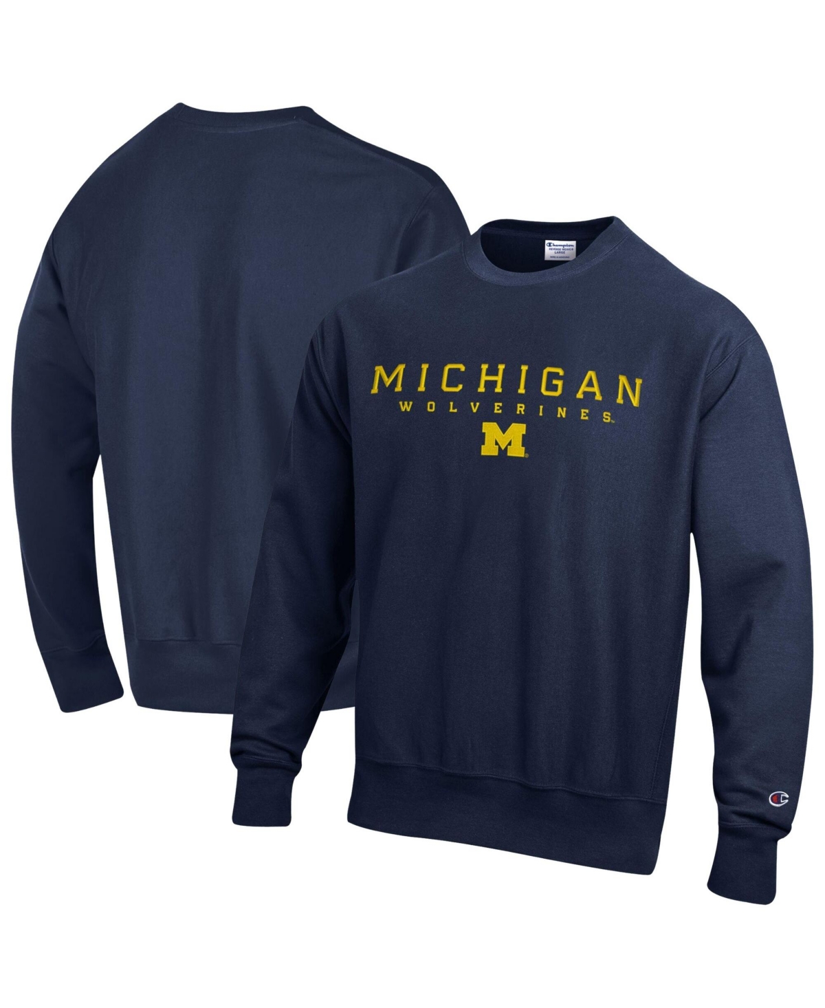 Champion Men's Navy Michigan Wolverines Relentless Reverse Weave Sweatshirt