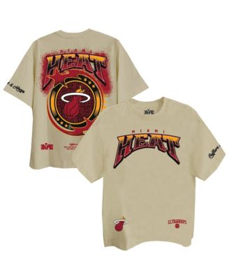 Men's and Women's Cream Miami Heat Drip Dime Elevated Drop Shoulder T-Shirt