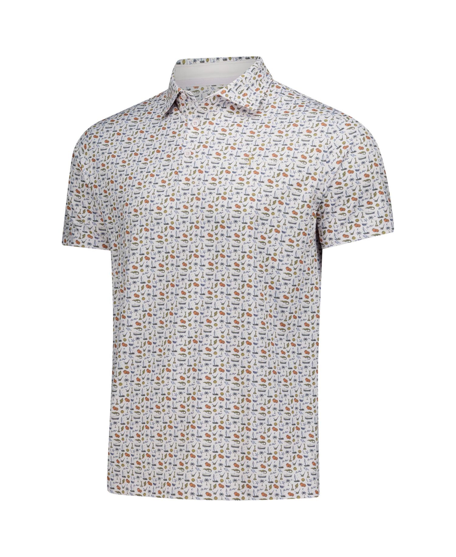 Men's White THE PLAYERS Florida Garb Printed Polo Shirt