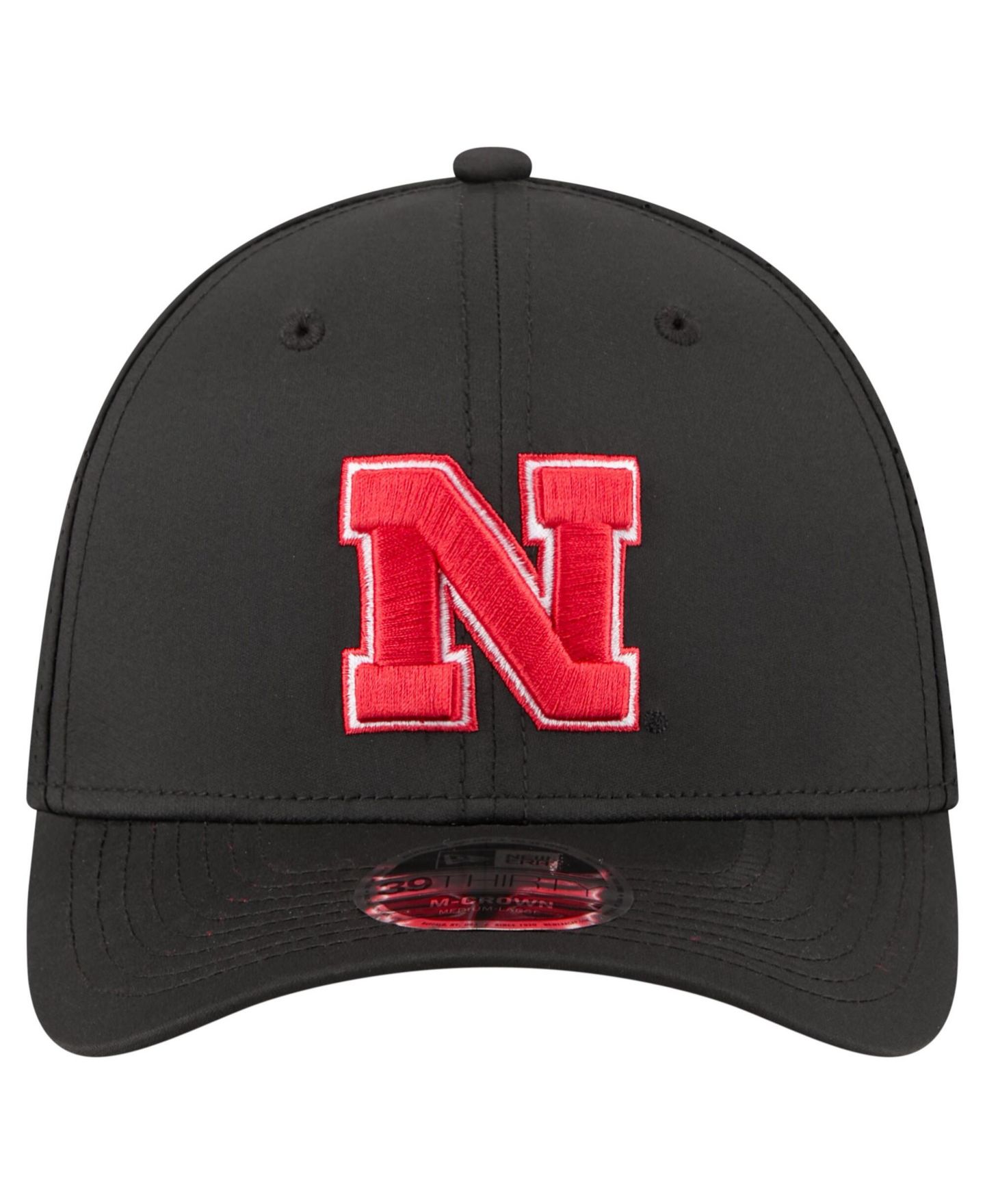 Мужской головной убор New Era Black Nebraska Huskers 39THIRTY M-Crown Flex Fit Hat — фото 5