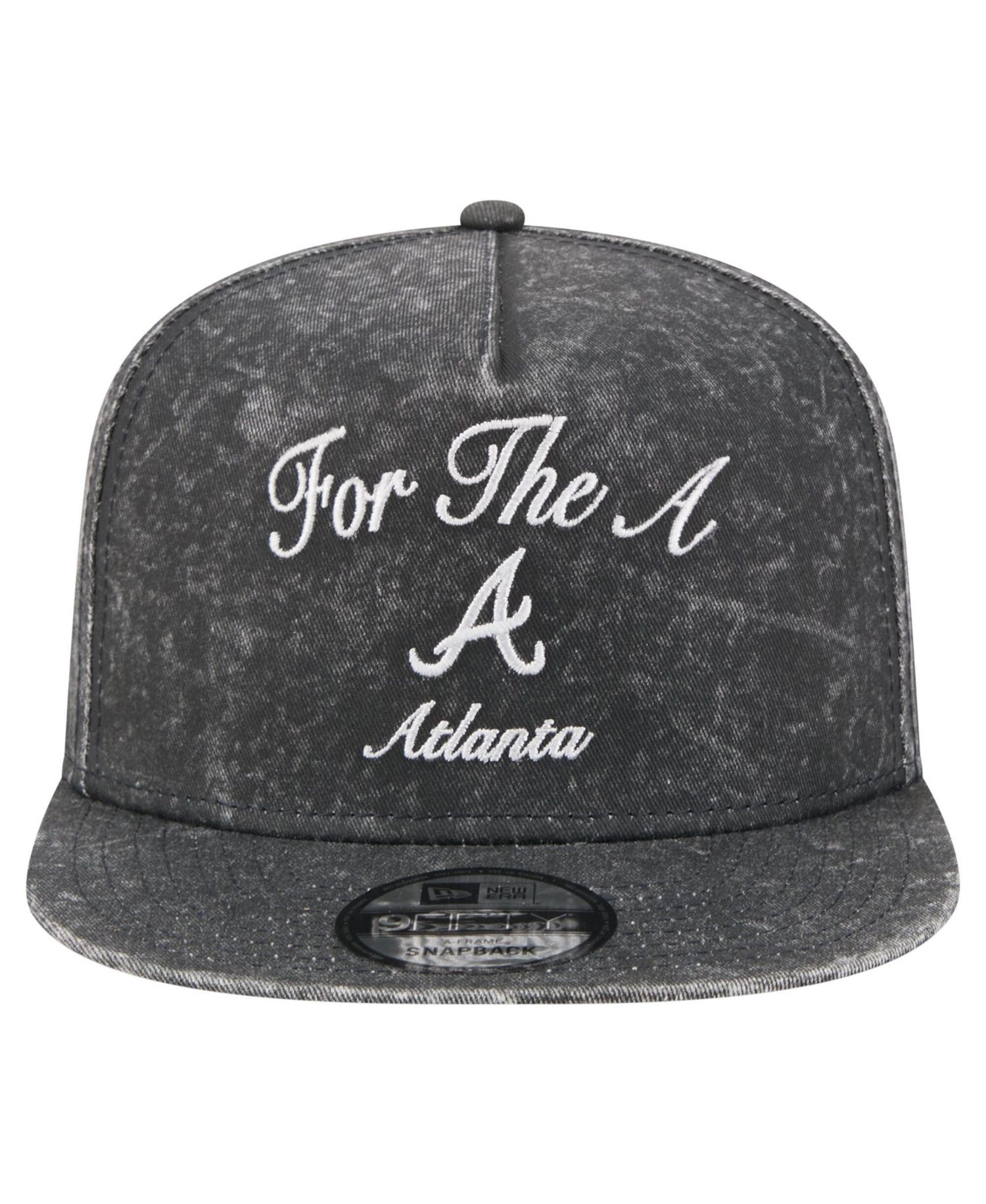 Men's Black Atlanta Braves City Slogan A-Frame 9FIFTY Snapback Hat
