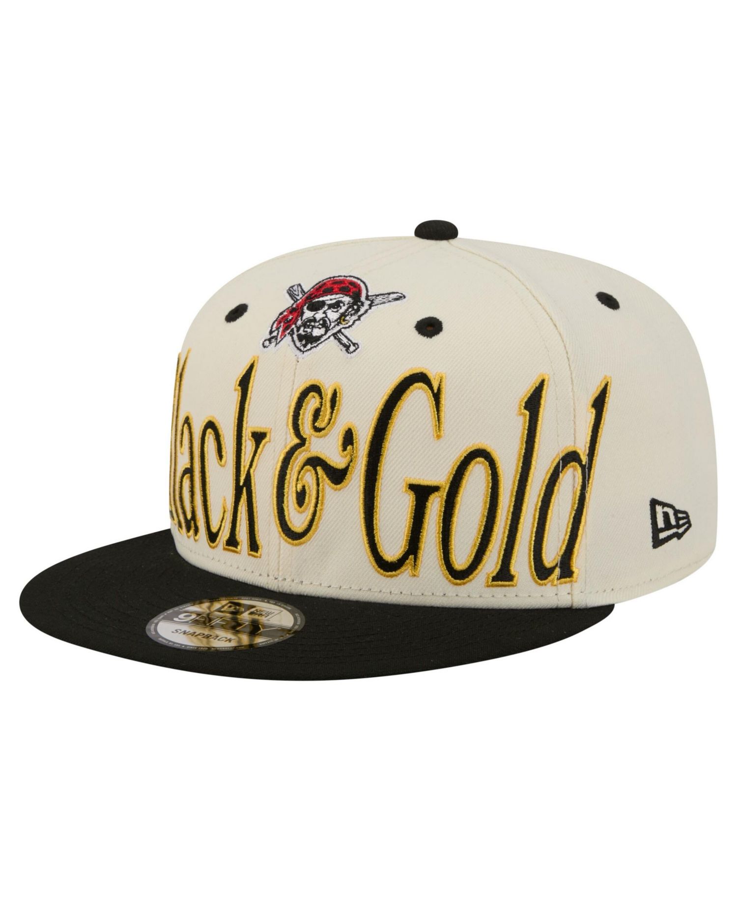 Men's Cream Pittsburgh Pirates Oversized Slogan 9FIFTY Snapback Hat
