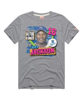 Men's Bo Jackson Heather Gray Kansas City Royals Topps 75 Remix Graphic T-Shirt