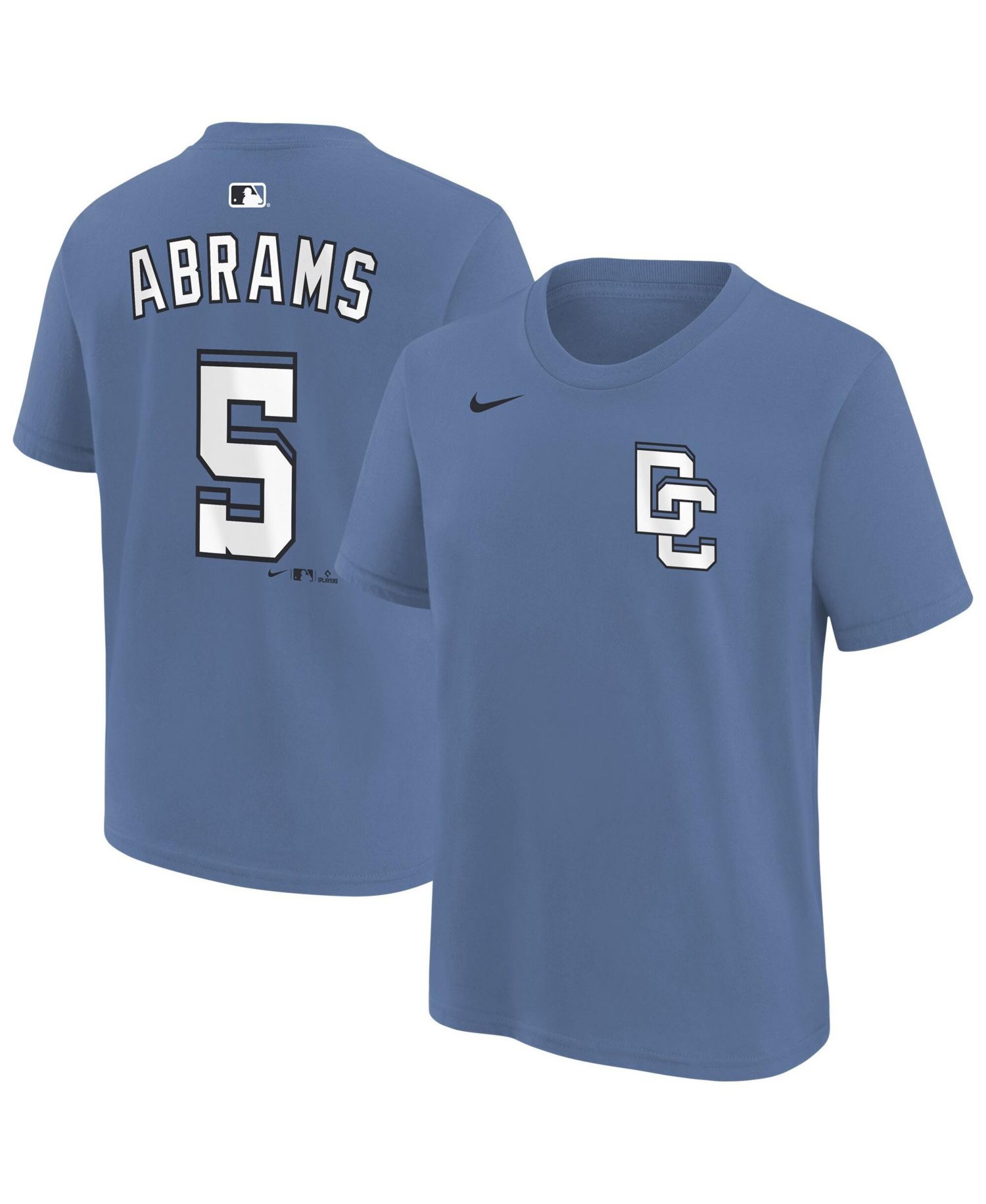Big Boys and Girls CJ Abrams Blue Washington Nationals City Connect Name & Number T-Shirt