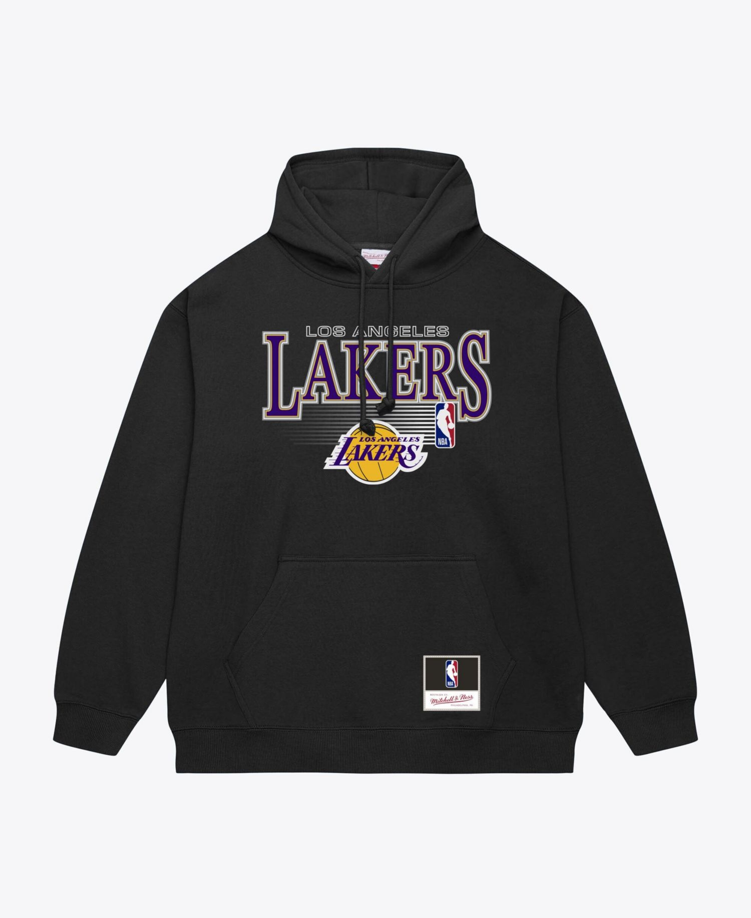 Men's Black Los Angeles Lakers Team Name Stack Logo Hoodie