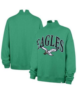 47 Brand Women's Kelly Green Philadelphia Eagles Oversized Vantage Mock Neck Sweatshirt
