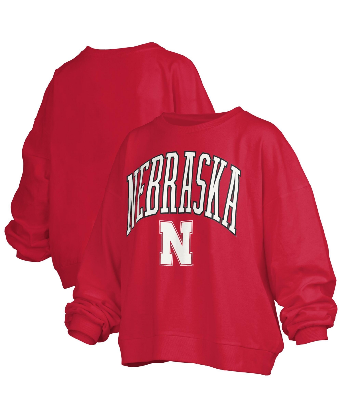 Pressbox Women's Scarlet Nebraska Huskers Plus Nelson Janise Sweatshirt