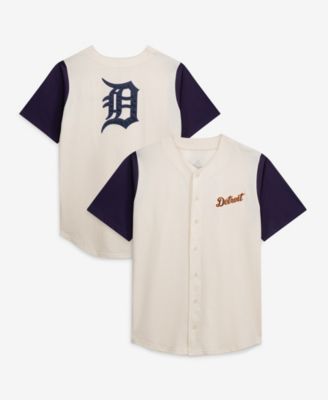 Men's Cream Detroit Tigers Big & Tall Full-Button Jersey