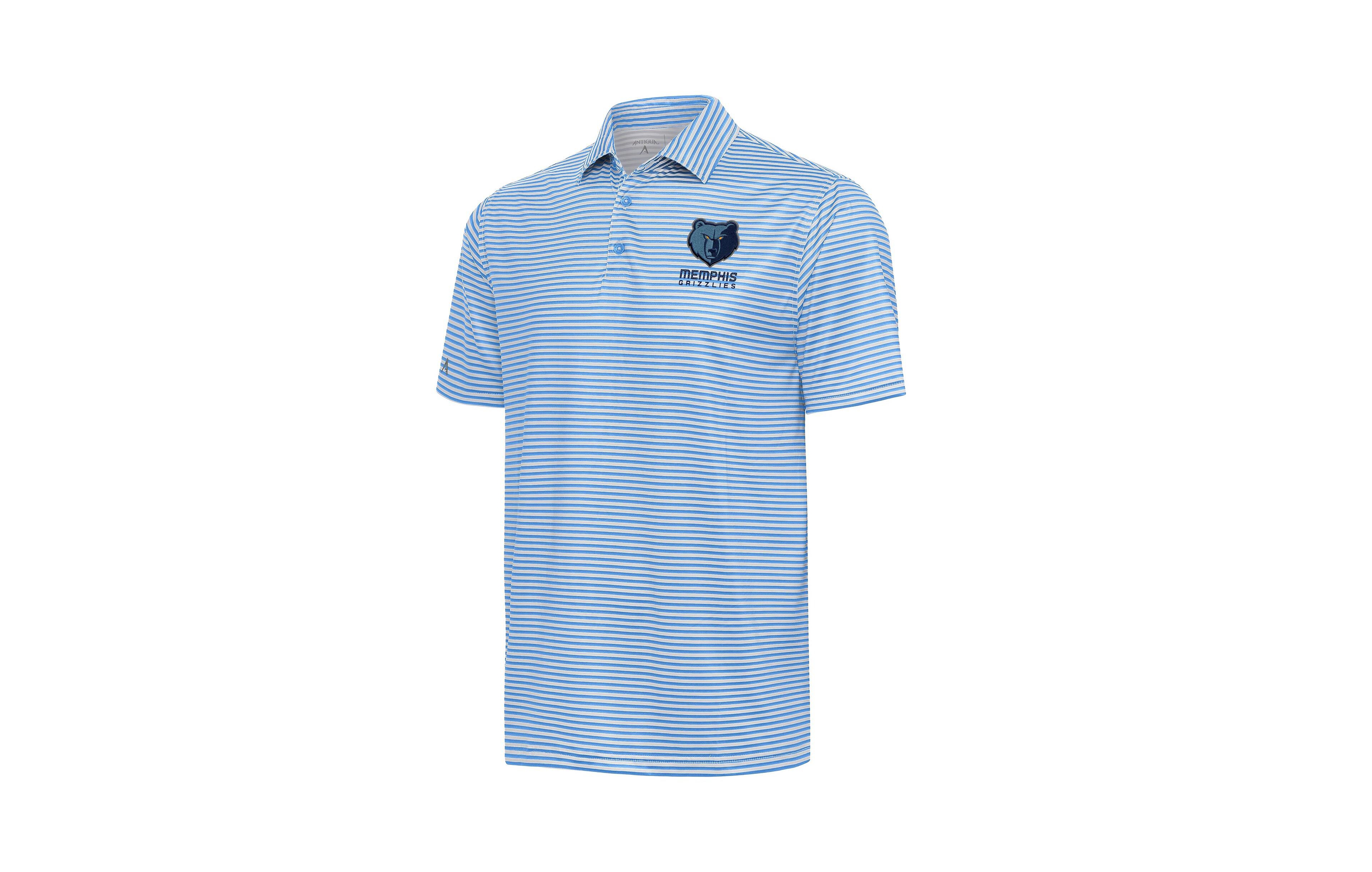 Antigua Men's Heather Powder Blue Memphis Grizzlies Skills Polo Shirt