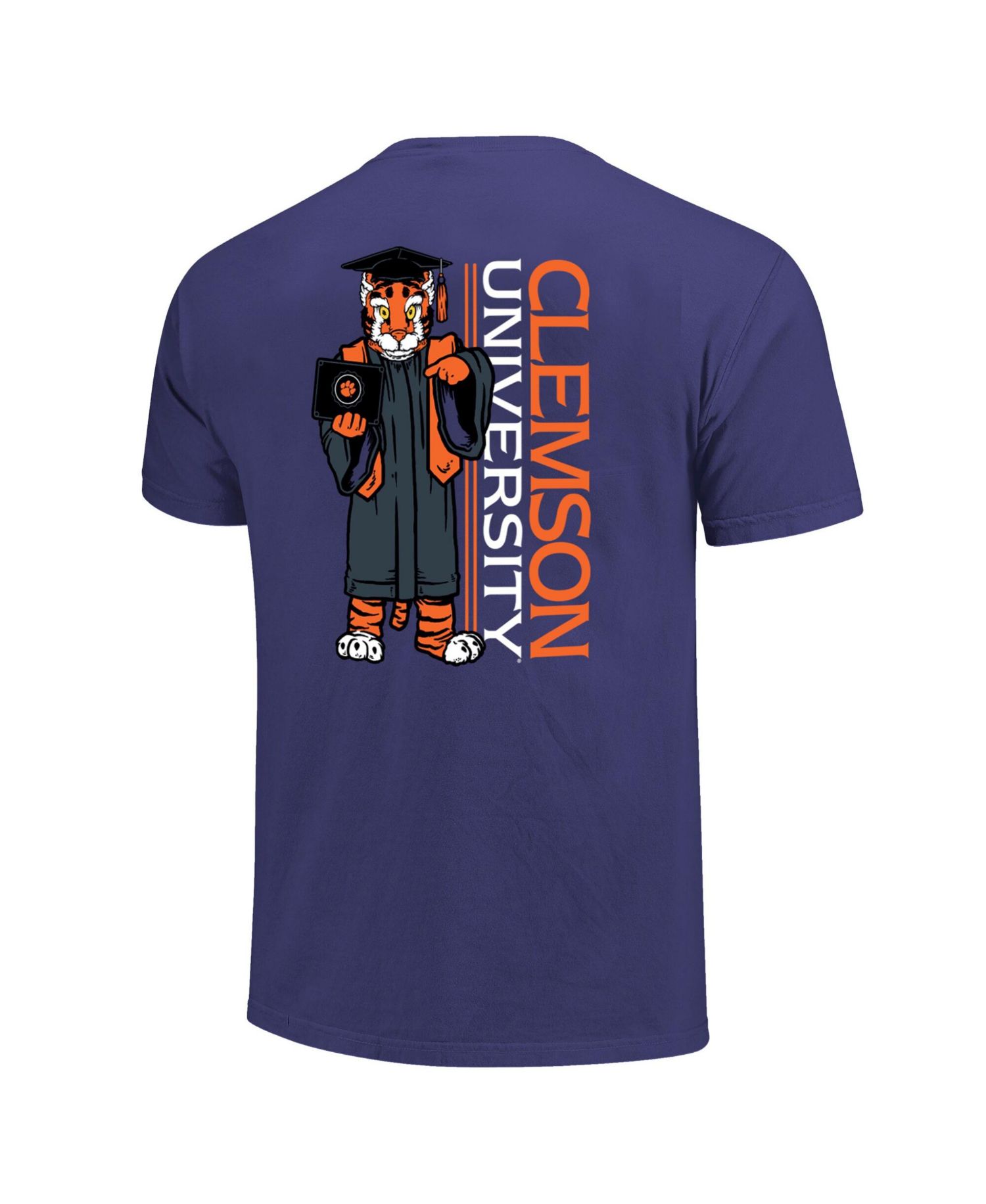 Men's Purple Clemson Tigers Mascot Grad Achievement Unlocked T-Shirt