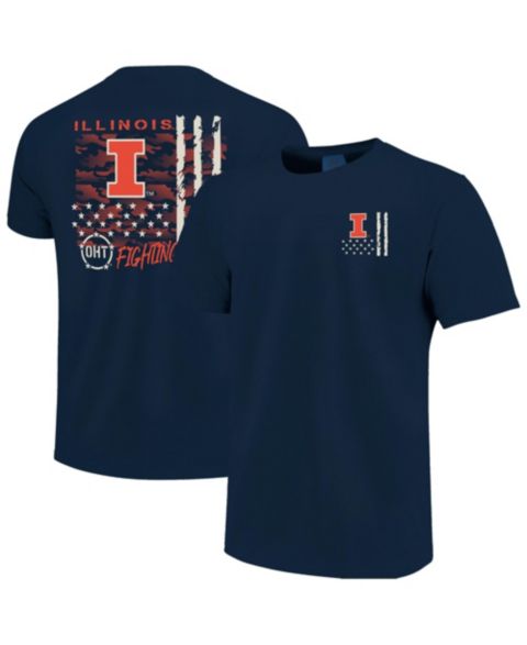 Мужская футболка Image One Navy Illinois Fighting Illini Comfort Colors OHT Camo Overlay