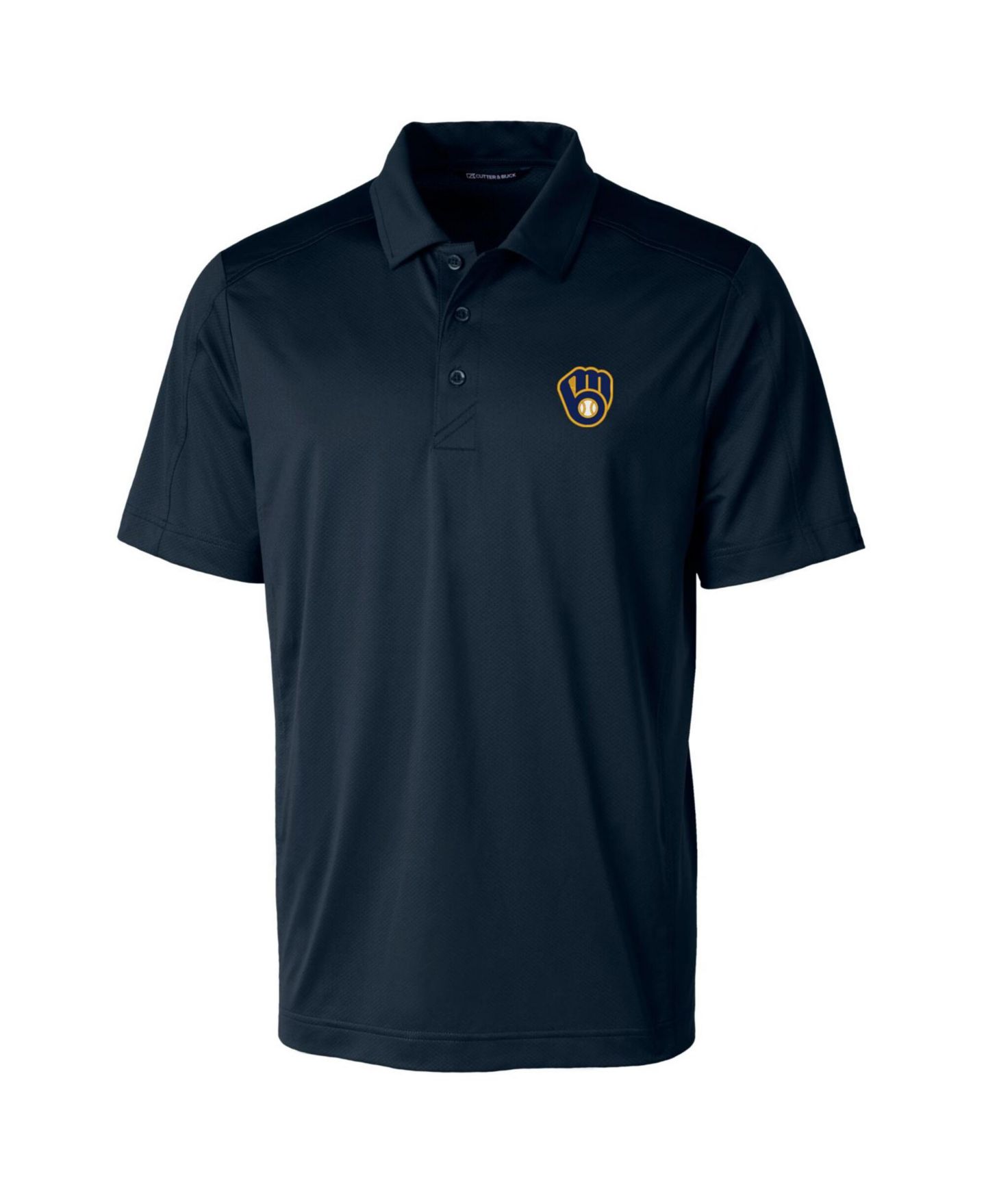 Мужское поло Cutter & Buck Cutter Buck Navy Milwaukee Brewers Prospect Textured Stretch Big & Tall Polo — фото 3