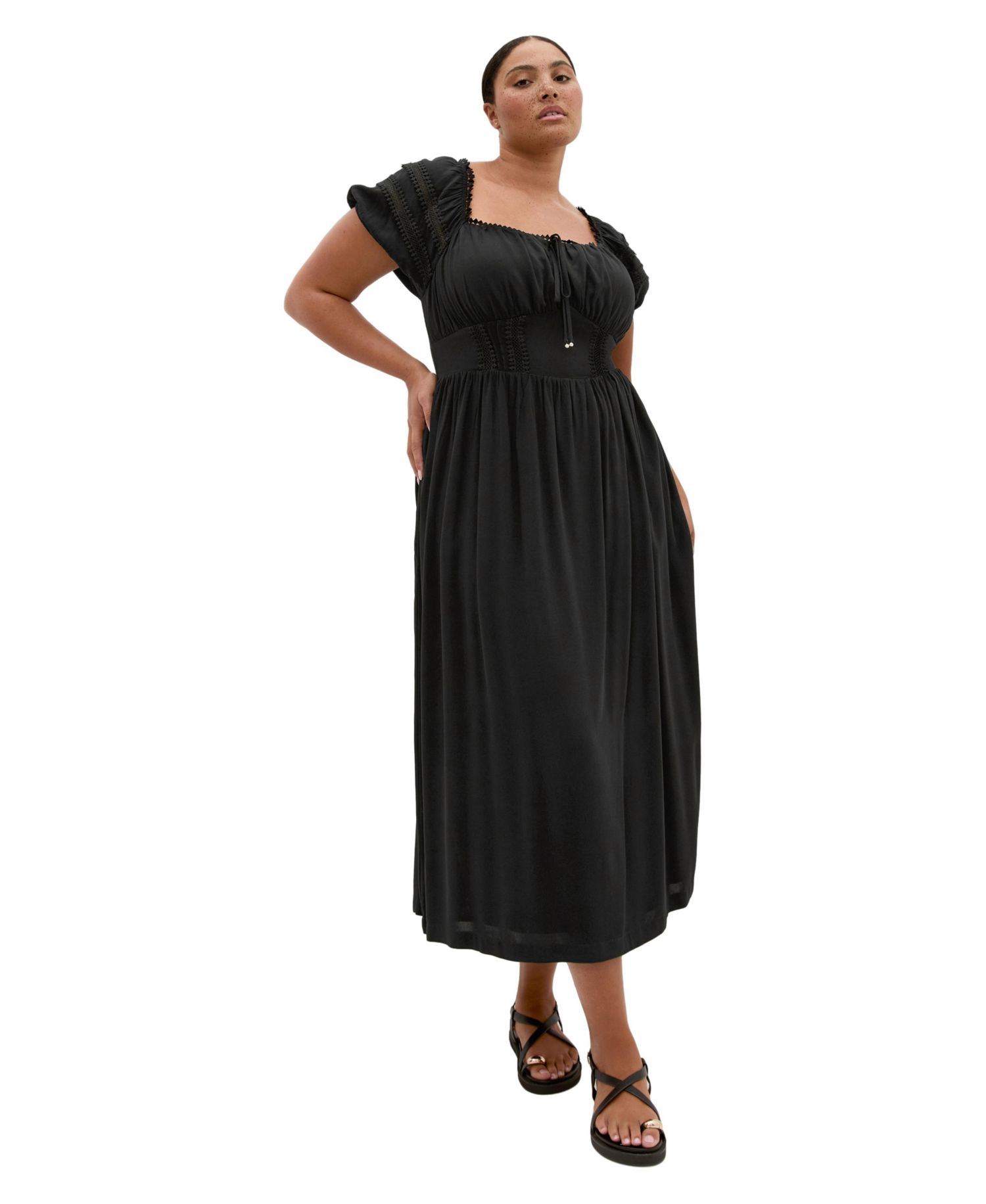 Women's Arielle Lace Trim Maxi Dress
