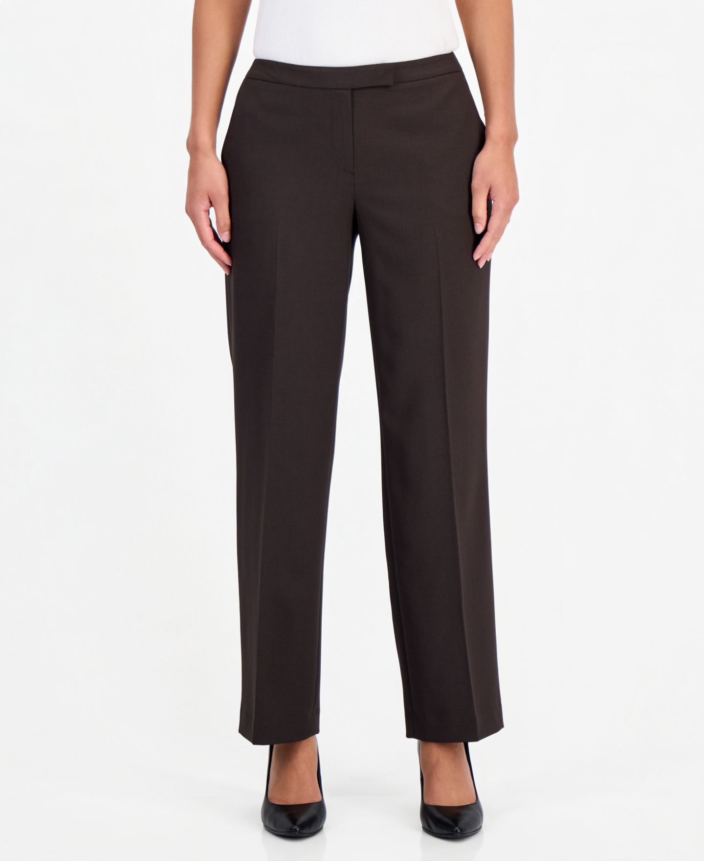 Le Suit Petite Shawl-Collar Wide-Leg Jacket and Pants Suit, 2-Piece Set, цвет: Чёрный — фото 7