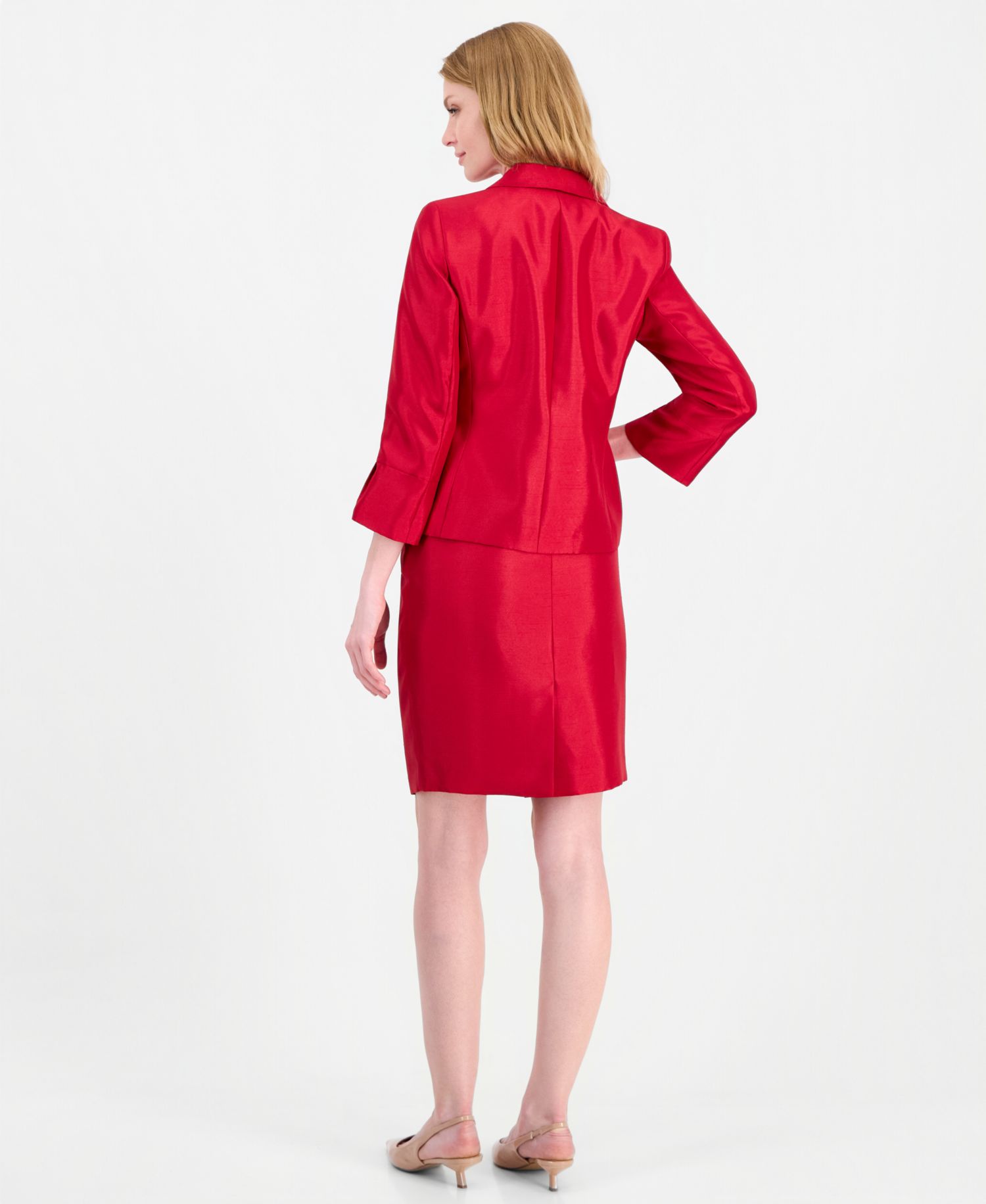 Women's Classic Fit Bell-Sleeve Pencil Jacket and Skirt, 2-Piece Set
