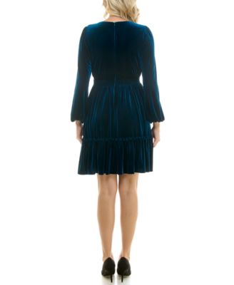 macy's blue velvet dress Women's Smocked Dresses Prom dress