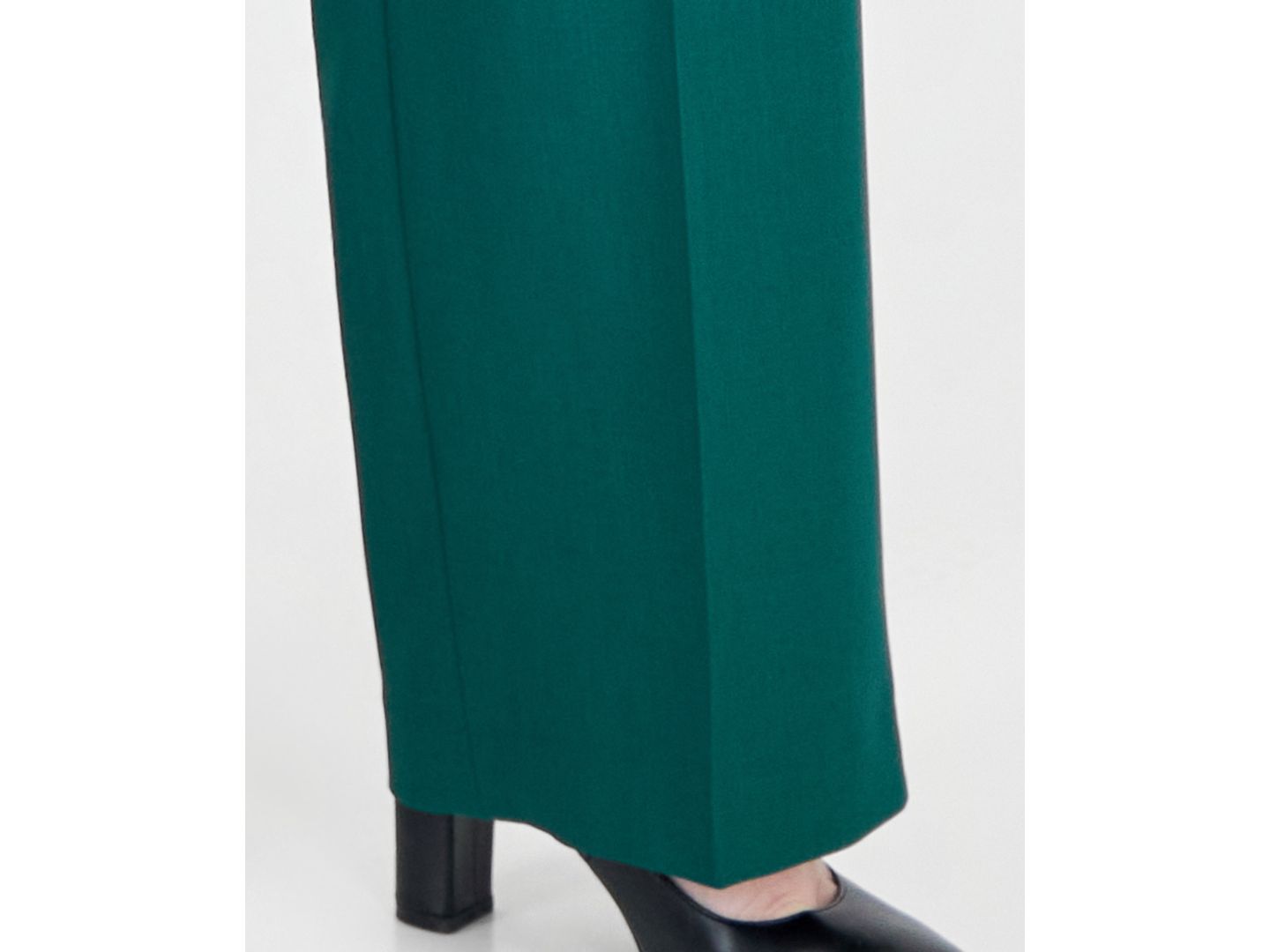 Le Suit Plus Notch-Collar Stretch Wide-Leg Jacket and Pants, 2-Piece Set, цвет: Изумрудный — фото 6