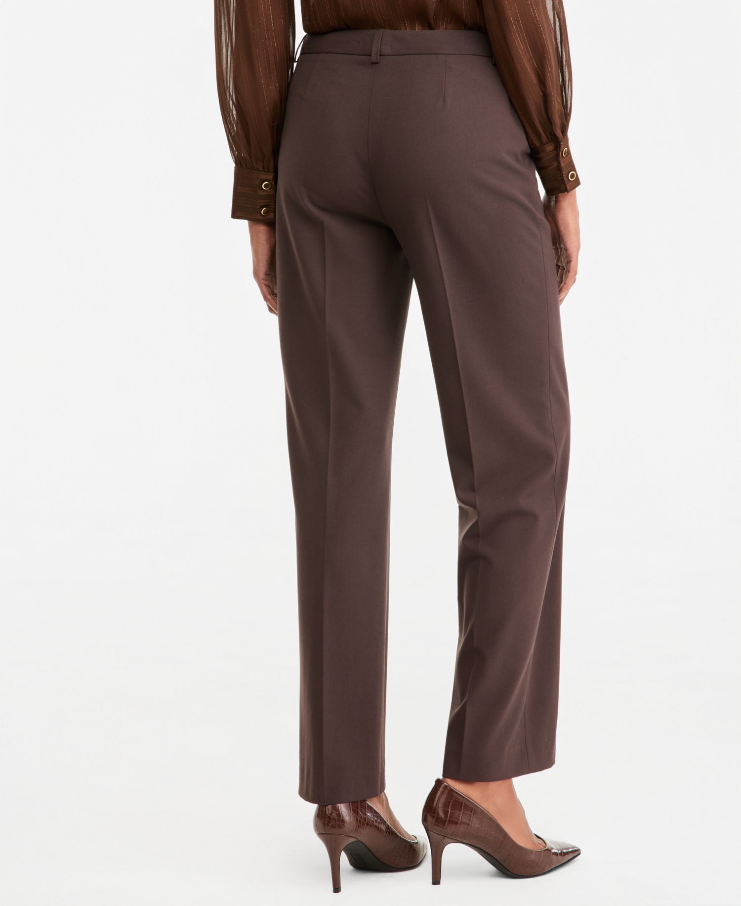 Women's Bird Eye Mid-Rise Flare-Leg Pants