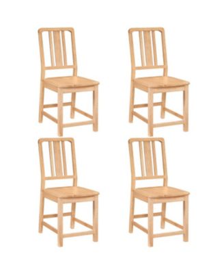Rubber Wood Dining Chairs with Breathable Hollowed Backrest